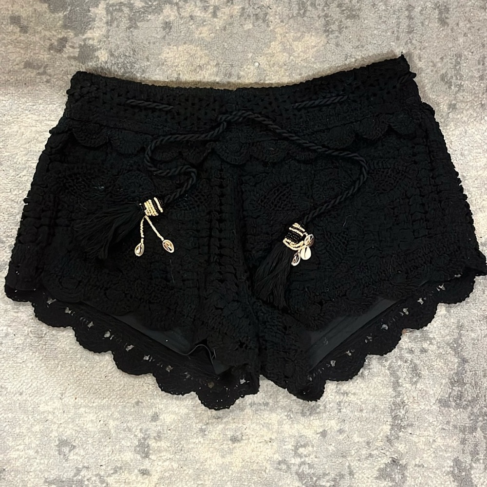 Surf Gypsy Black Knit Shorts